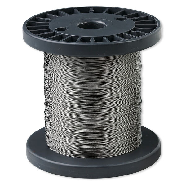 Beading wire, Tigertail™, nylon-coated stainless steel, clear, 7 strand, 0.012-inch diameter. Sold per 1,000-foot spool. image number 0