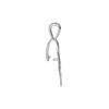 Bail, ice-pick, antiqued sterling silver, 20x7mm double leaf, 6mm grip length. Sold individually. image number 1