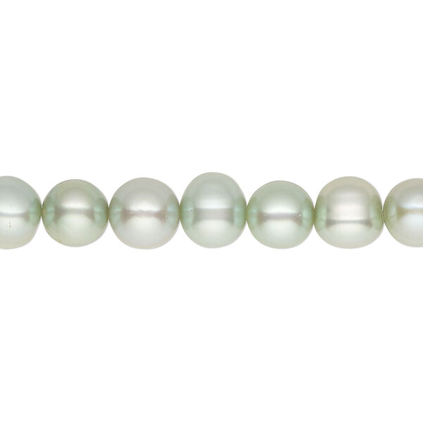 Pearl, cultured freshwater pearl (dyed), pkg/15-1/2 to 16 inches, 5-6mm potato, C grade, shamrock. image number 0