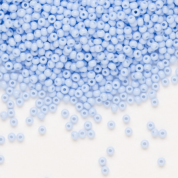 Seed bead, Preciosa Ornela Czech glass, pkg/50g, #11 rocaille, opaque light blue, (33000). image number 0