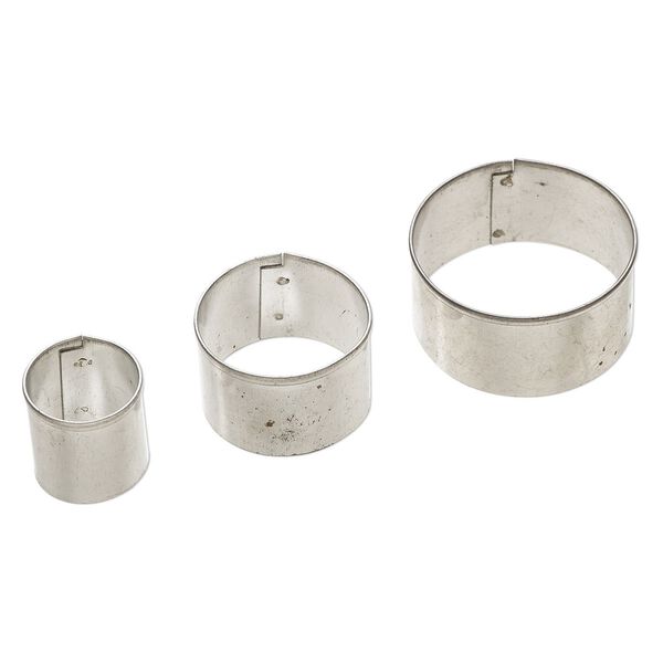 Clay cutter, galvanized steel, 20mm / 30mm / 40mm round. Sold per 3-piece set. image number 0