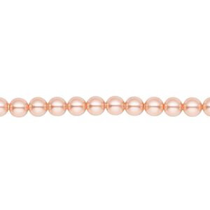 Pearl 100pk rose peach, Crystal Passions® 4mm round 5810