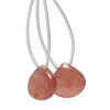 Strawberry quartz 1pkg2, hand-cut top-drilled puffed teardrop bead natural B grade, 14x14mm image number 0