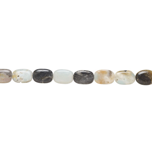 Flower amazonite 1pkg1, puffed oval bead natural, 14 inch 24x18mm-25x19mm image number 1