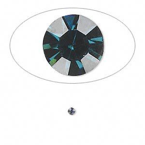 Chaton, glass rhinestone, Capri blue, foil back, 2.2-2.3mm faceted round, PP16. Sold per pkg of 72.