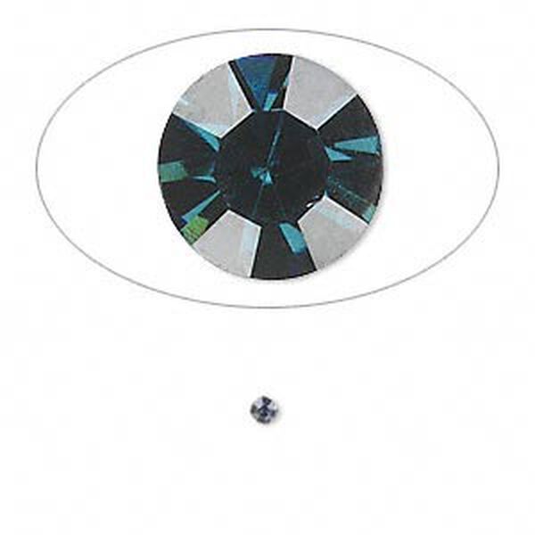Chaton, glass rhinestone, Capri blue, foil back, 2.2-2.3mm faceted round, PP16. Sold per pkg of 72. image number 0