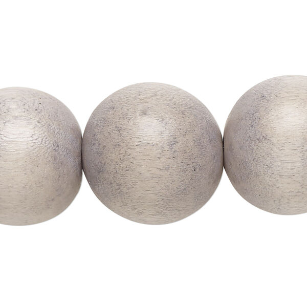 Bead, Taiwanese cheesewood (dyed / waxed), grey, 19-20mm round. Sold per 15-1/2" to 16" strand. image number 0