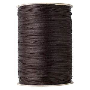 Cord, waxed cotton, brown, 1mm round. Sold per 1,000-yard spool.