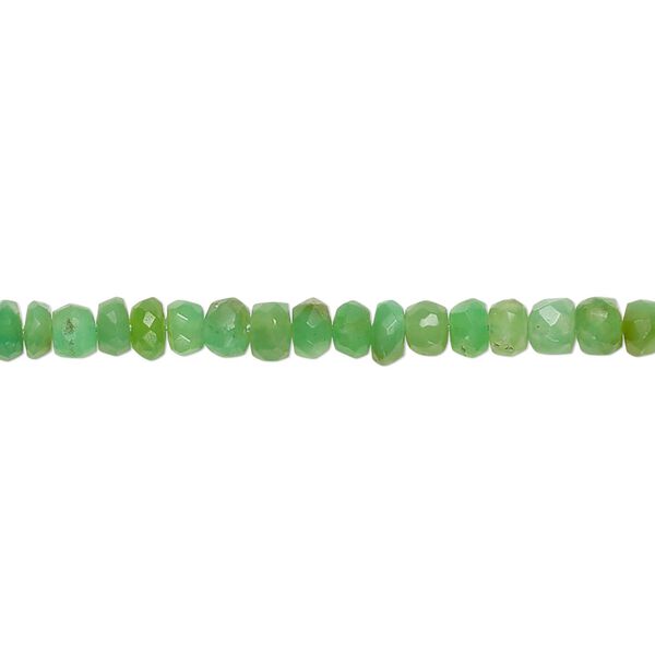 Chrysoprase 1pkg1, hand-cut faceted rondelle bead natural 14 inch 3x2mm-4x4mm image number 0