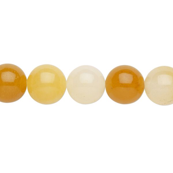 Golden "jade" 1pkg1, round bead natural 15.5-16 inch 10mm image number 0