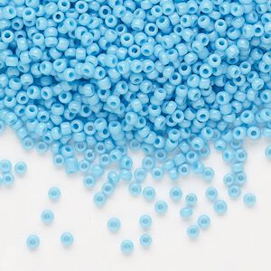 Seed bead, Dyna-Mites™, glass, pkg/40g, #11 round, opaque aqua blue, (742 11/0 RR).