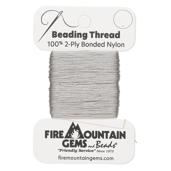 Thread, nylon, grey, size AA. Sold per 50-yard card. image number 0