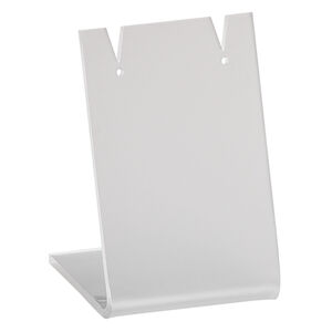 Display, earring, acrylic, frosted translucent clear, 2 x 1-1/4 x 1-1/2 inches. Sold per pkg of 4.