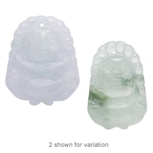Jadeite 1pkg1, hand-cut top-drilled Buddha focal natural 29x19mm-35x26mm