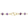 Necklace, amethyst (natural) and gold-finished sterling silver, 3.5-4mm faceted rondelle, 18 inches with S-hook clasp. Sold individually. image number 1