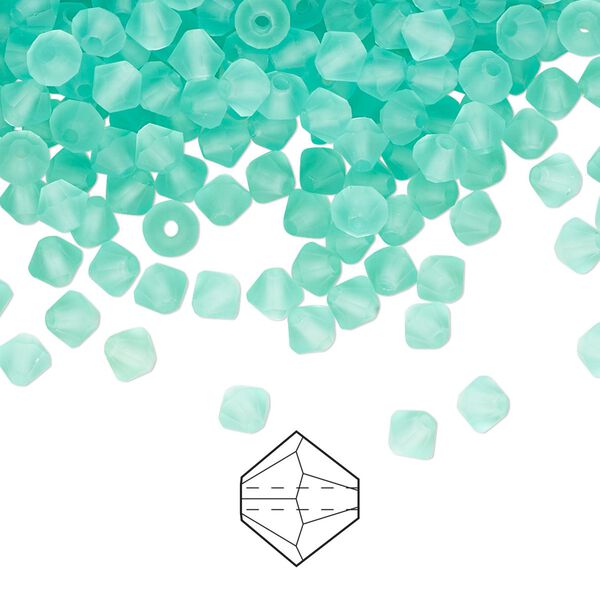 Bead 720pk Caribbean Sea matte, Preciosa Czech crystal 4mm bicone image number 0
