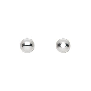 Bead, silver-plated brass, 7mm round. Sold per pkg of 100.