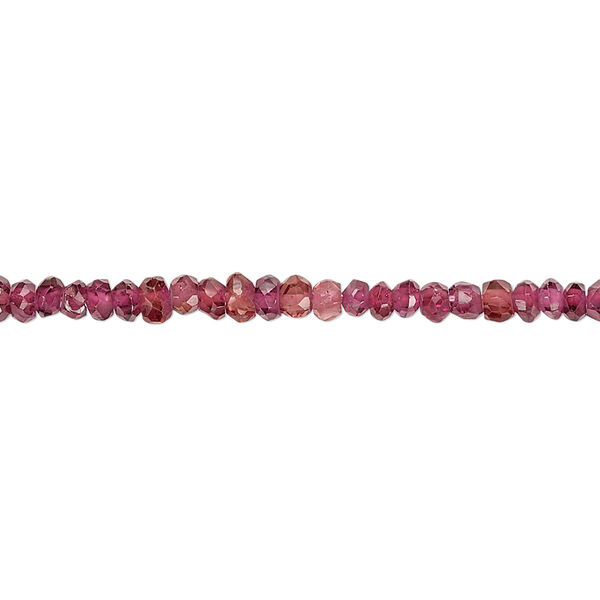 Bead, garnet and rhodolite garnet (dyed), 2x2mm-3x2mm hand-cut faceted rondelle, B grade, Mohs hardness 7 to 7-1/2. Sold per 13-inch strand. image number 0