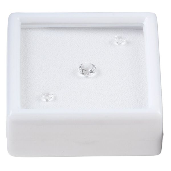 White topaz 1pkg3, hand-cut faceted round gem natural 4mm / 6mm image number 0