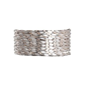 Wire, sterling silver, dead-soft, twisted square, 16 gauge. Sold per pkg of 5 feet.