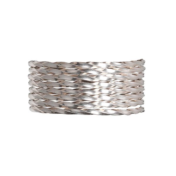 Wire, sterling silver, dead-soft, twisted square, 16 gauge. Sold per pkg of 5 feet. image number 0
