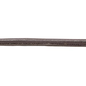 Cord, leather, brown, 4mm stitched. Sold per pkg of 1 yard.