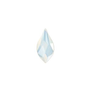 Flat back 72pk white opal foil back, Swarovski® 14x7mm flame 2205