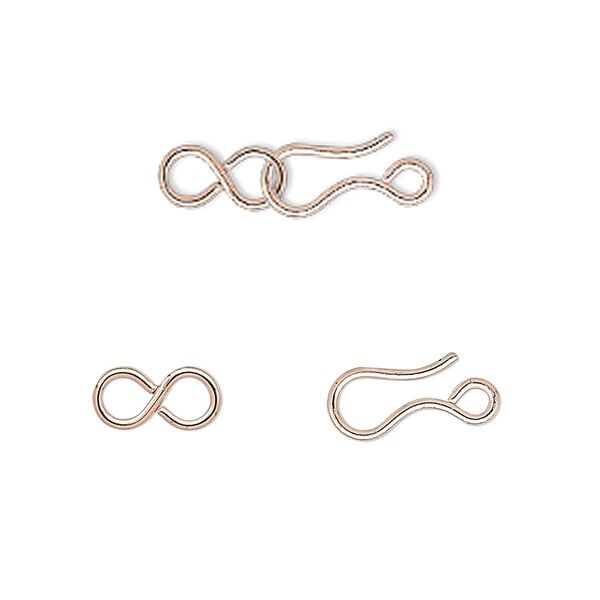 Clasp hook&eye 1pkg10, 22x7mm, copper 1-strand image number 0
