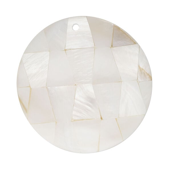 Black lip shell / gold lip shell / mother-of-pearl shell 1pkg1, top-drilled 2sided puffed flat round focal 34-35mm image number 0