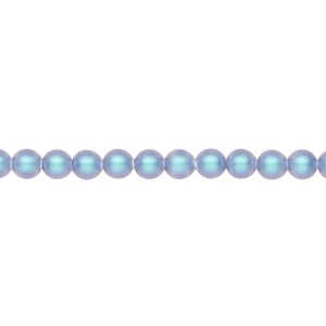 Pearl 100pk iridescent light blue, Crystal Passions® 4mm round 5810
