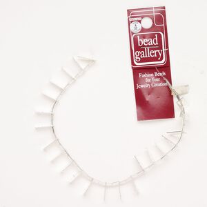 Drop brass 23pk 13x6mm flat rectangle, stardust silver finish