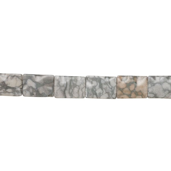 Marble 1pkg1, carved flat rectangle bead natural, 15 inch 28x21mm image number 1