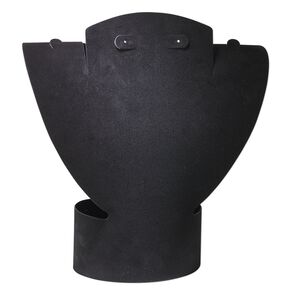 Display, foldable, necklace and earring, acrylic, flocked black, 10-1/4 x 9-1/4 x 3-3/4 inches assembled. Sold individually.