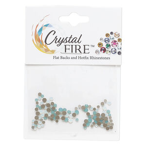 Flat back mix 1pkg120 Pacific opal and white opal, Crystal FIRE&reg;, 1.7-2.7mm round SS5 / SS7 / SS9