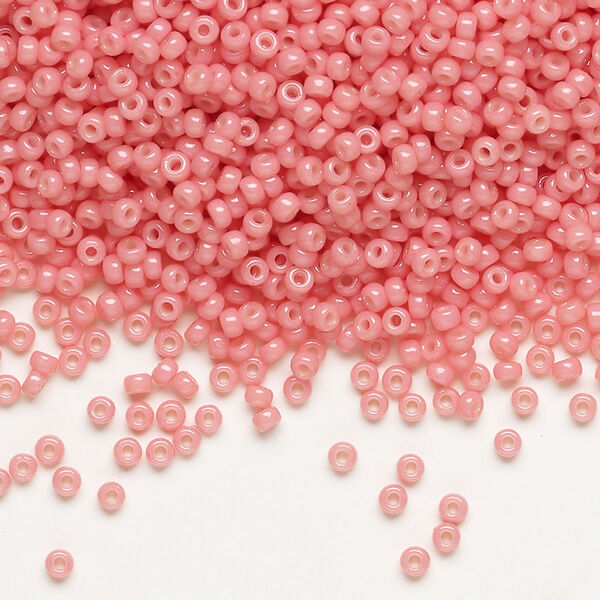 Seed bead, Miyuki, glass, pkg/250g, #11 rocaille, Duracoat® opaque outside dyed guava, (RR-4465). image number 0
