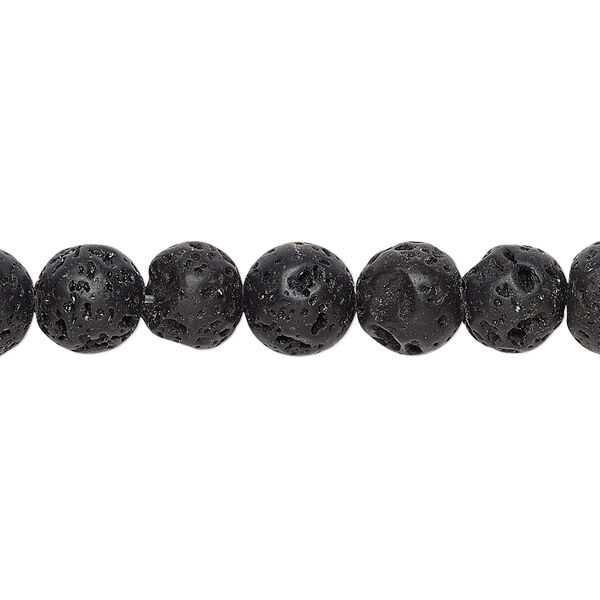 Lava rock 1pkg1, round bead B grade, 15.5-16 inch 8mm image number 0