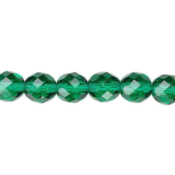 Bead, Czech fire-polished glass, teal, 8mm faceted round. Sold per pkg of 600 (1/2 mass). image number 0
