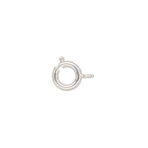 Springring 1pkg4 silver-plated, 9mm, brass clasp 1-strand