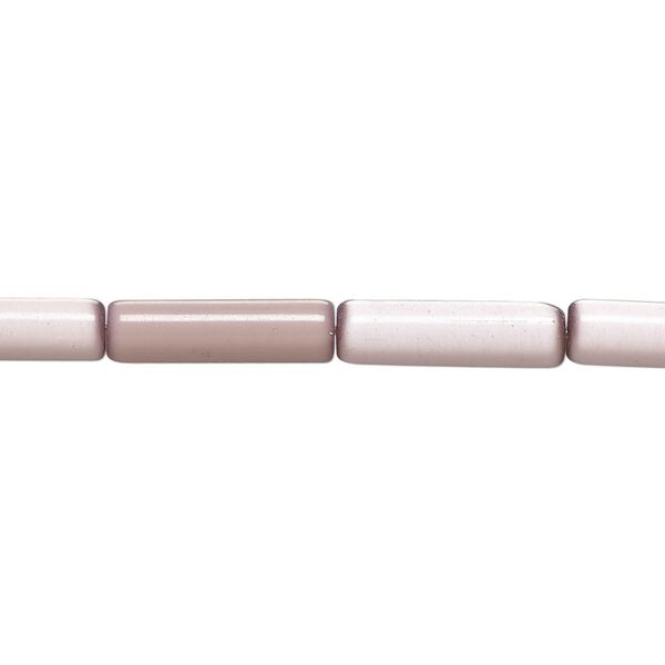 Bead, cat's eye glass (fiber optic glass), light purple, 15x4mm-17x6mm round tube. Sold per 14-inch strand, approximately 25 beads. image number 0