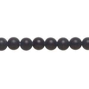 Black onyx 1pkg1, matte round bead 15.5-16 inch 6mm