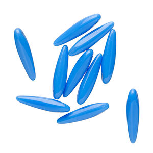 Bead, Preciosa Thorn&trade;, Czech pressed glass, opaque azure blue, 16x4mm top-drilled thorn. Sold per pkg of 20.