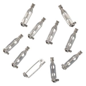 Pin back, stainless steel, pkg/10, 3/4 inch with locking bar.