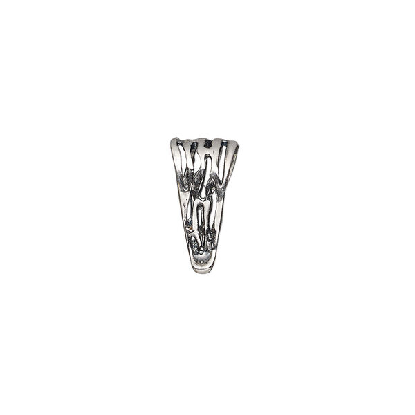 Bail, ice-pick, antique silver-plated brass, 14.5x7.5mm fancy triangle, 11mm grip length. Sold individually. image number 0