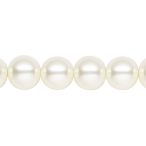 Pearl 2pk cream, Celestial Crystal® 10mm round 15.5-16 inch