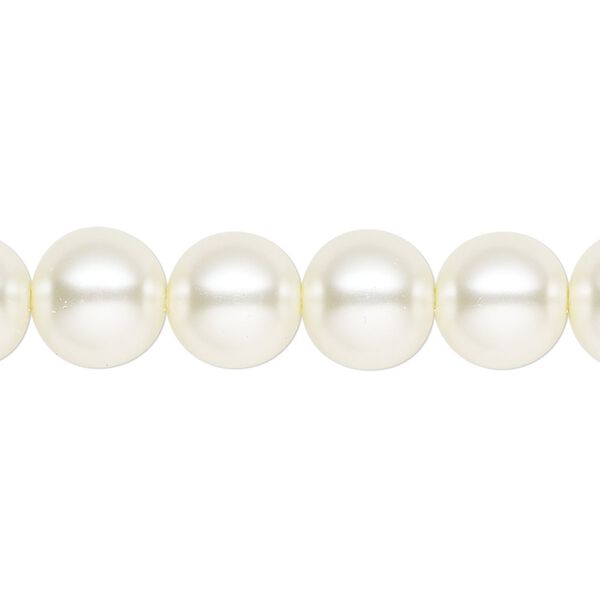Pearl 2pk cream, Celestial Crystal® 10mm round 15.5-16 inch image number 0