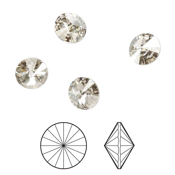 Chaton 8pk crystal silver shade foil back, Crystal Passions® 8.16-8.41mm rivoli SS39 1122 image number 0
