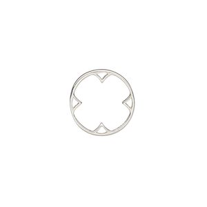 Component, Amoracast®, sterling silver, 12mm nimbus circle. Sold individually.