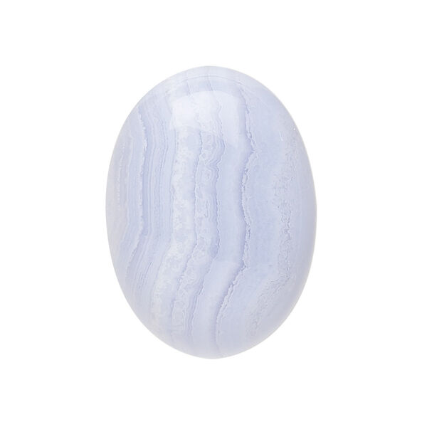 Cabochon, blue lace agate (natural), 30x22mm calibrated oval, B grade, Mohs hardness 6-1/2 to 7. Sold individually. image number 0