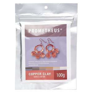 Prometheus® copper clay, pkg/100g, rapid and low fire formula.