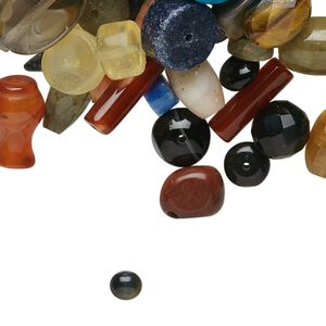 Multi-gemstone 1pkg1, hand-cut mixed shape bead 2 oz mix